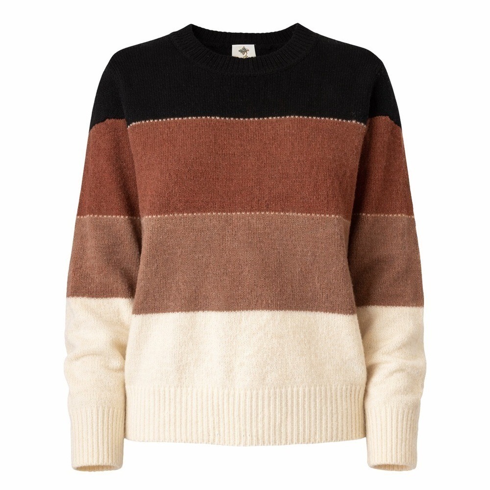 Like Love Women XL Colorblock Knit Sweater Earth Tones Crewneck JOE1-195